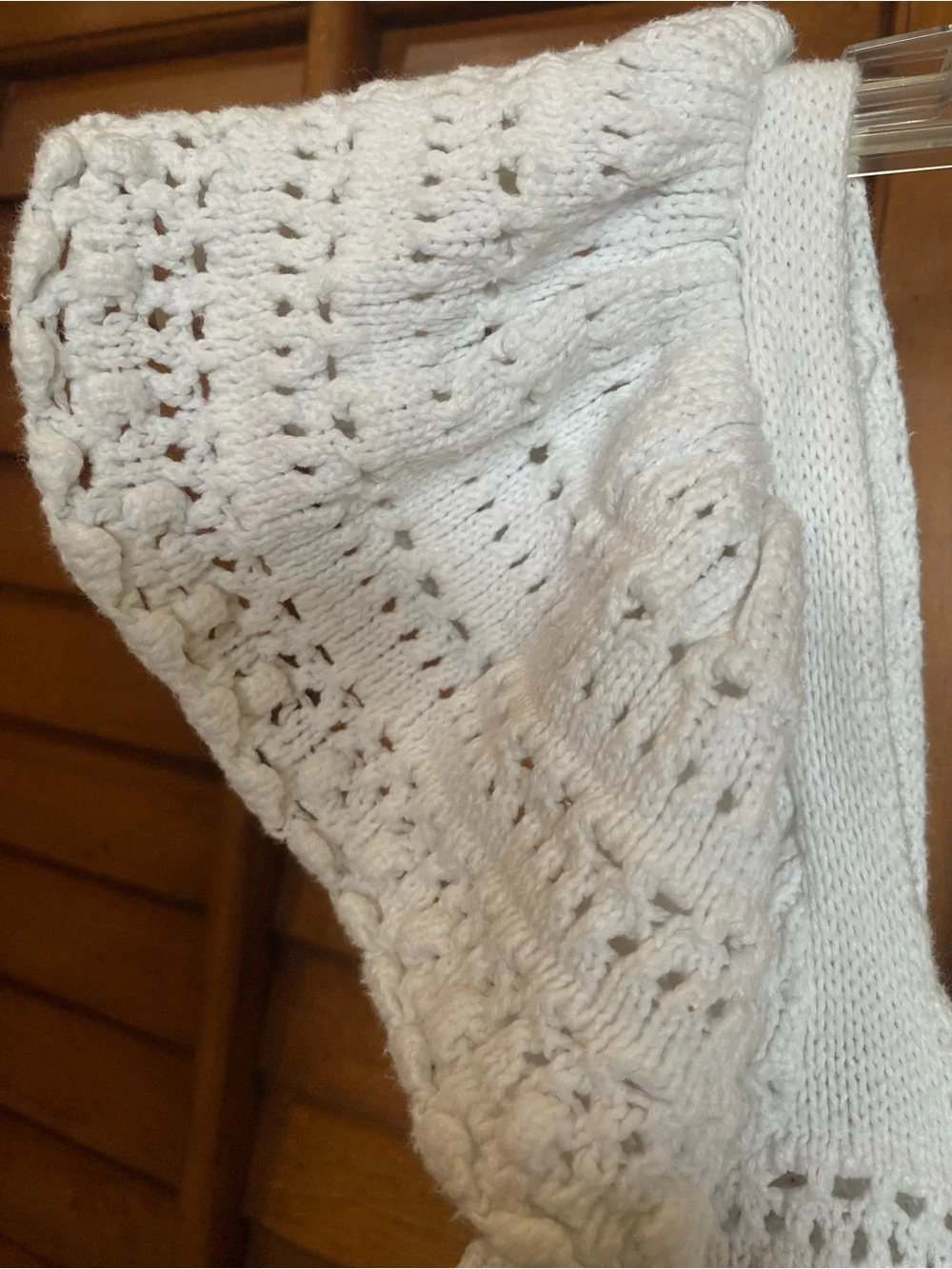 Sincerely Jules Cream Crochet Flutter-Sleeve Crop Top - Picture 2 of 6